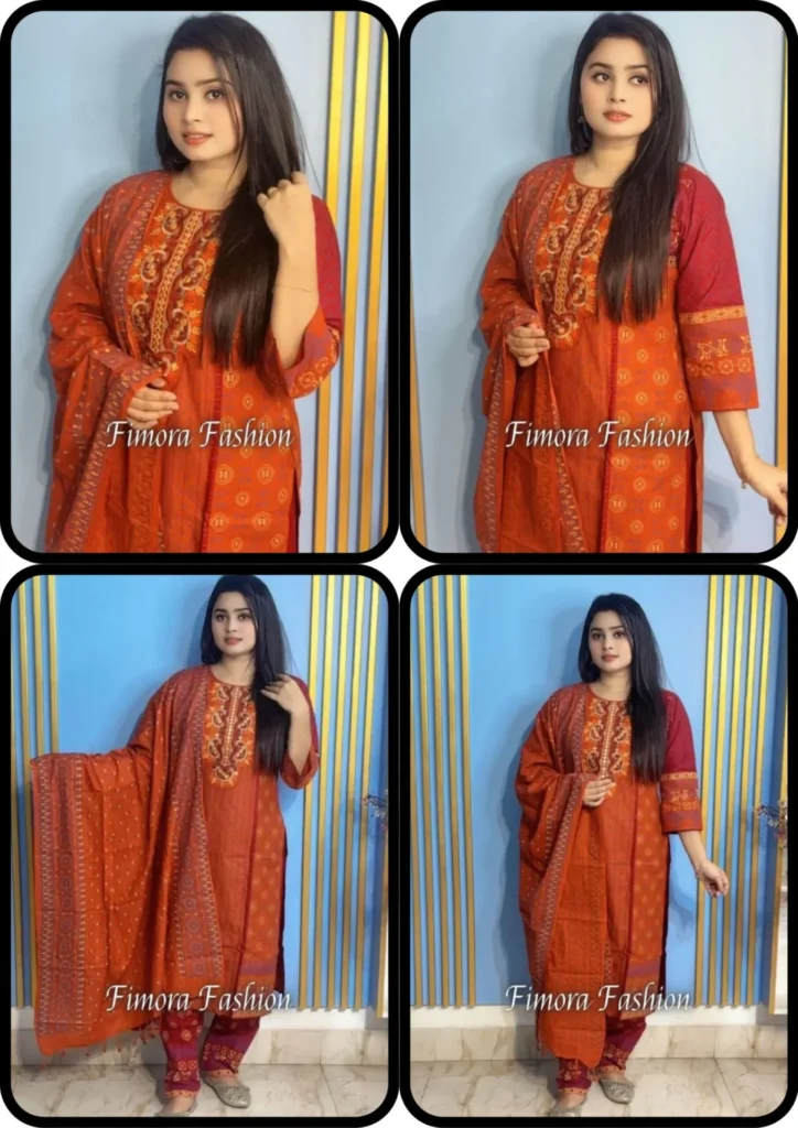আড়ং কটনের প্রিমিয়াম থ্ৰী-পিস By Fimora Brand