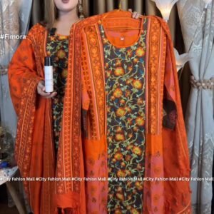 আড়ং কটনের প্রিমিয়াম অরুণিমা থ্ৰী-পিস With Perfume By Fimora Brand